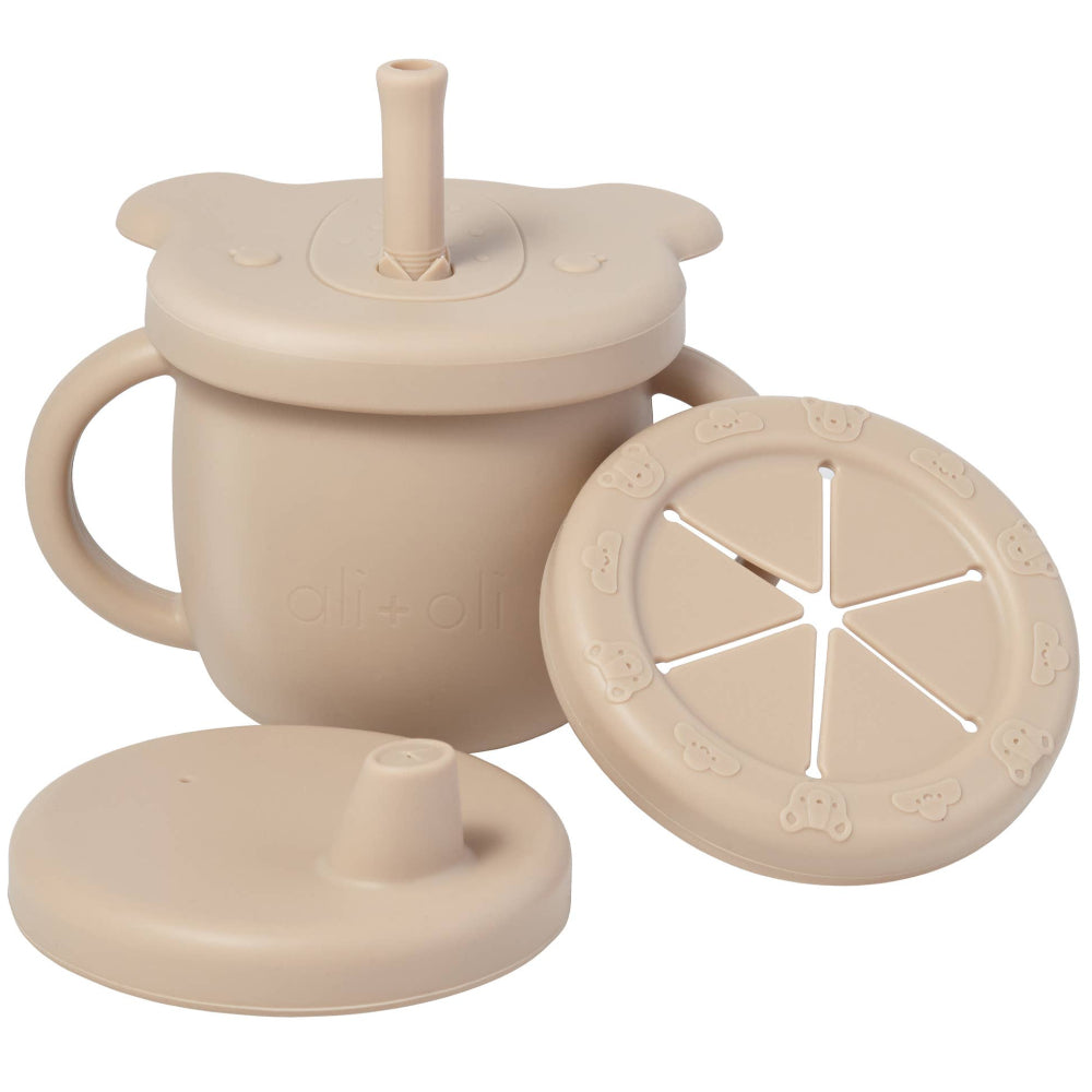 Ali + Oli 4-in-1 Silicone Sippy & Snack Cup