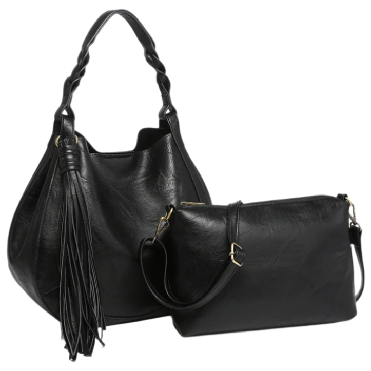 Jen & Co. Eloise Tassel Vegan Leather Hobo Bag