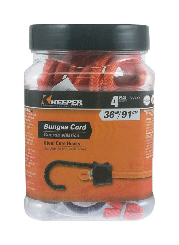 Keeper Braided Ultra Bungee Cords - Steel Core Hook