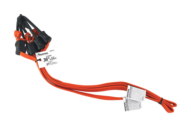 Keeper Braided Flat Bungee Cords - Steel Core Hook