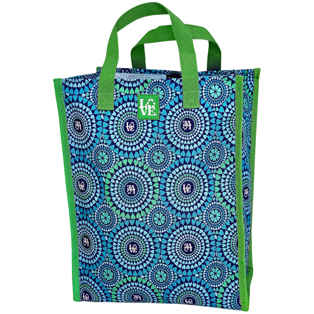 Love Bags "Love Sack" Ultra Durable PEVA-Coated Grocery Totes - 15" x 11" x 6"