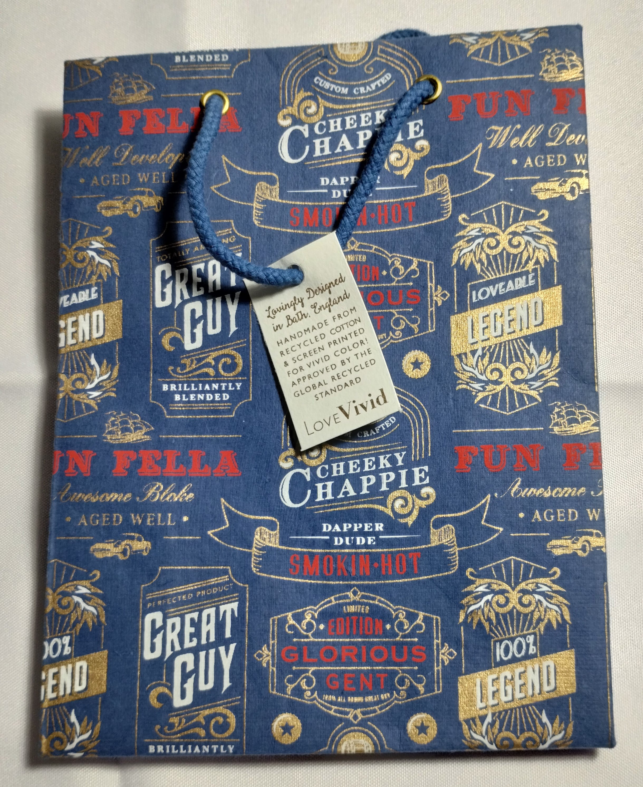 Fun Fella Gift Bag, Blue - Medium