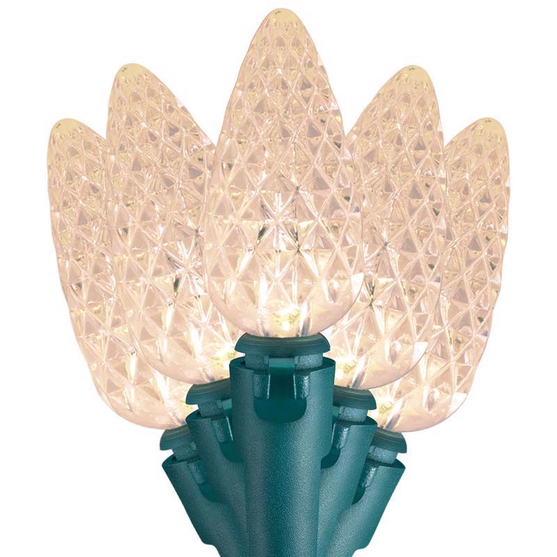 Celebrations LED Battery-Operated Faceted C6 Christmas Lights - 16' (50 Lights)