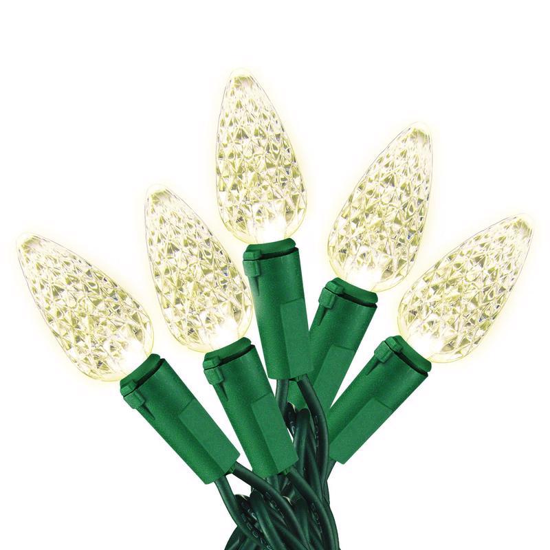 Celebrations Gold LED Faceted C6 Christmas Lights - 33' (100 Lights)