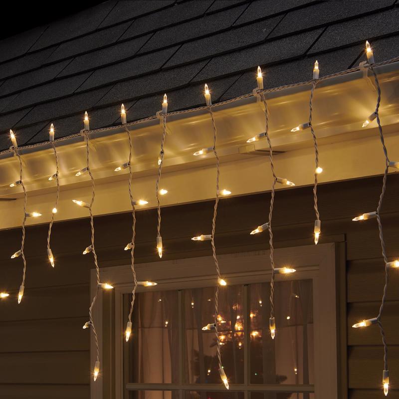 Celebrations Gold LED Mini Icicle Christmas Lights (100 Lights)