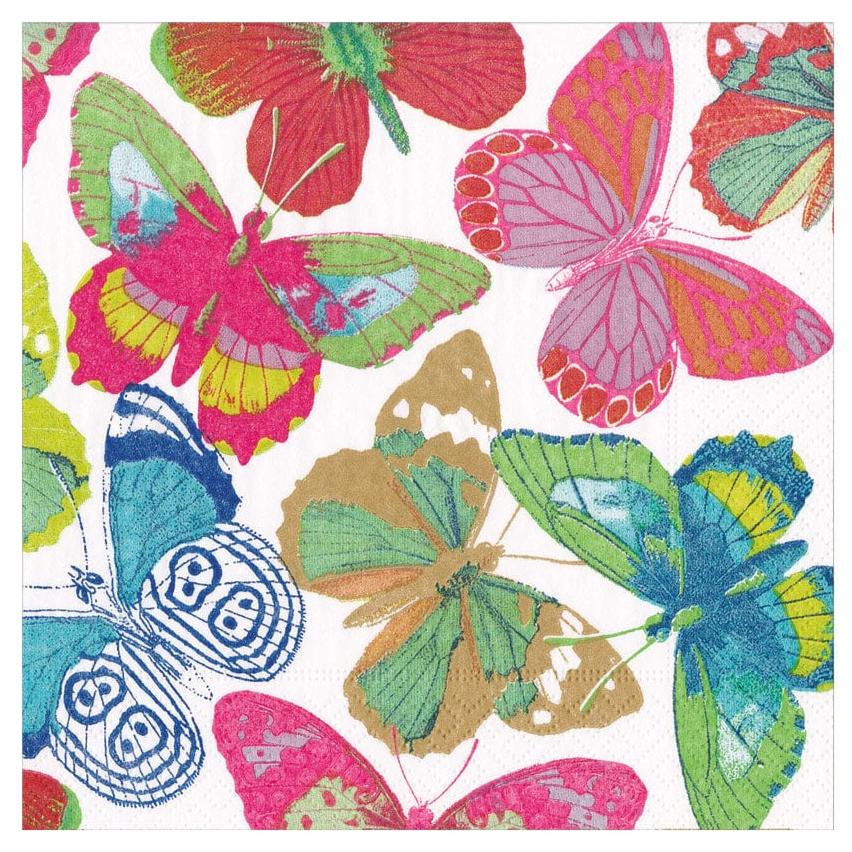 Caspari Bright Butterflies Paper Luncheon Napkins