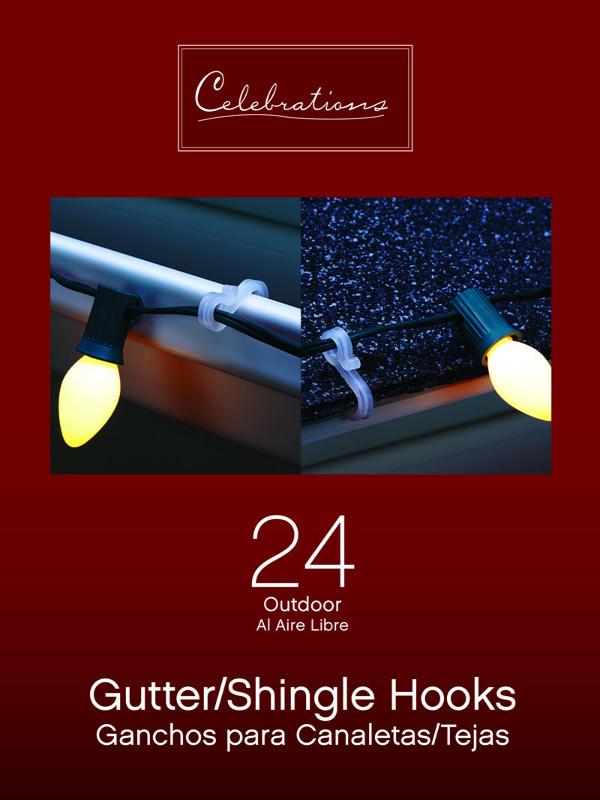 Celebrations Gutter/Shingle Light Hooks - 24 pc.