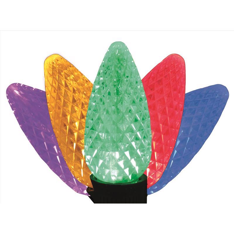 Celebrations Platinum LED C9 Faceted Christmas Lights - 24' (25 Lights)