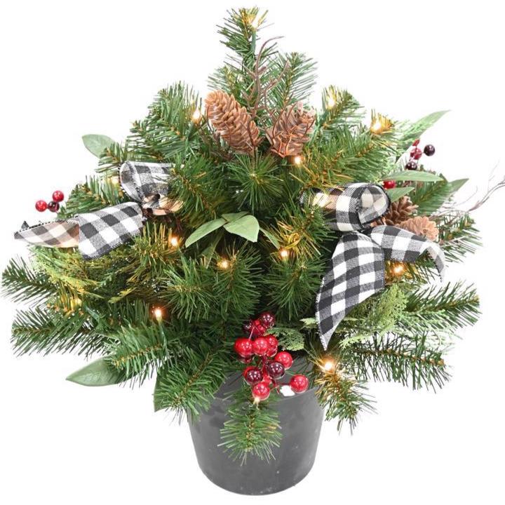 Faux Pine & Berries Urn/Vase Filler - 18"