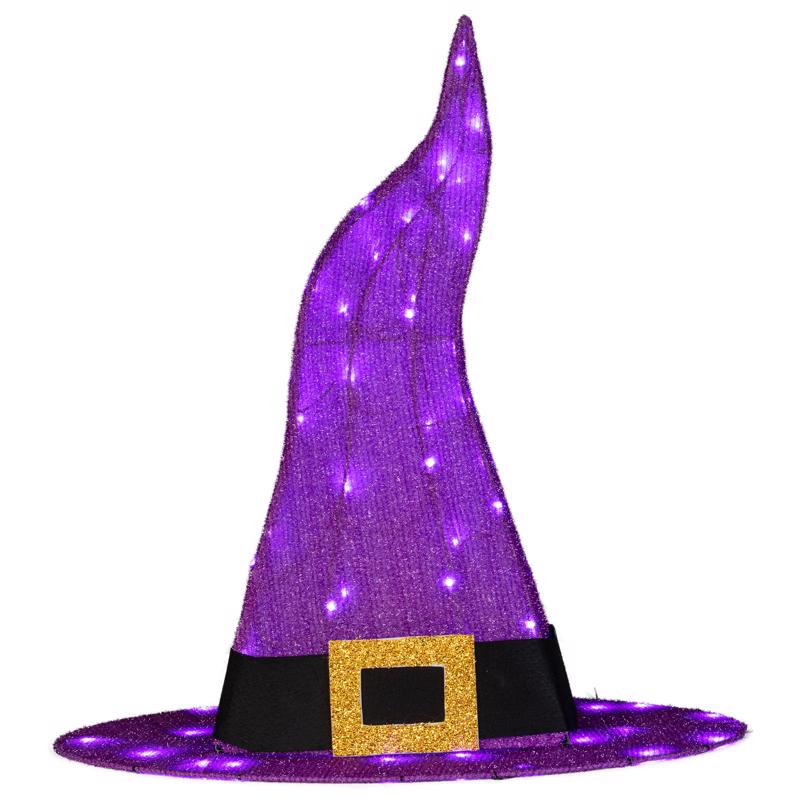 Light-Up Purple LED Witch Hat Yard Decoration - 2.5'
