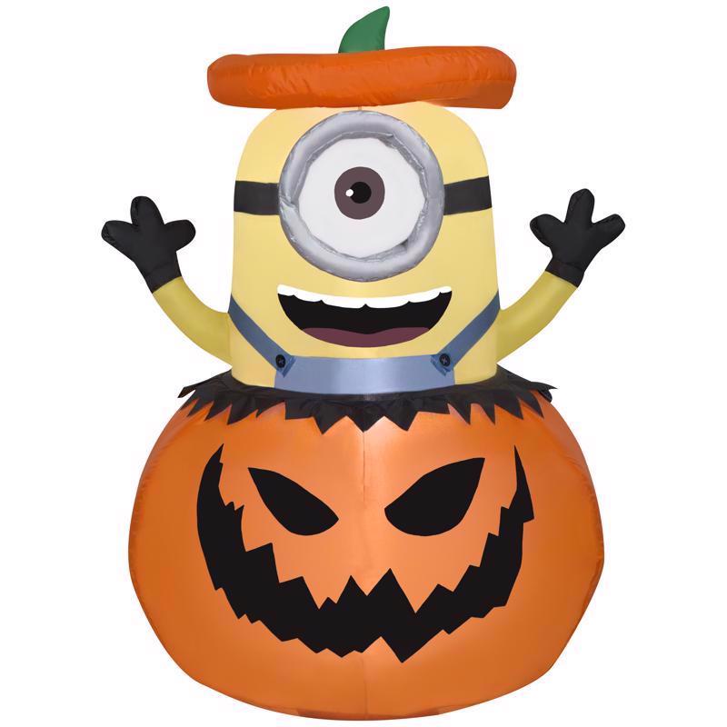 3.5' Inflatable Light-Up Minion & Jack-O-Lantern