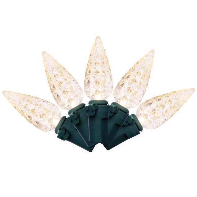 Celebrations Classic LED Faceted C6 Christmas Lights - 24.75' (100 Lights)