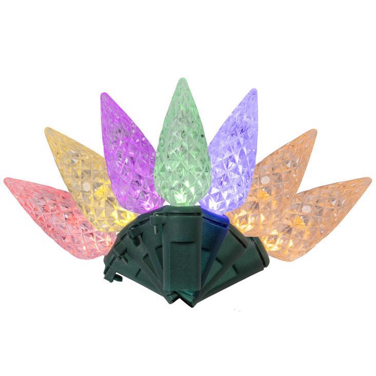 Celebrations Classic LED Battery-Operated Color Change Faceted C6 Christmas Lights - 16' (50 Lights)