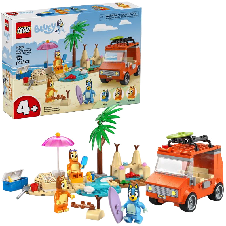 LEGO Bluey Beach & Family Car Trip Set - 133 pc.