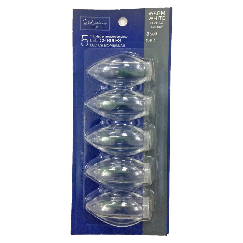Celebrations Replacement C9 LED Bulbs (Warm White) - 5 pc.
