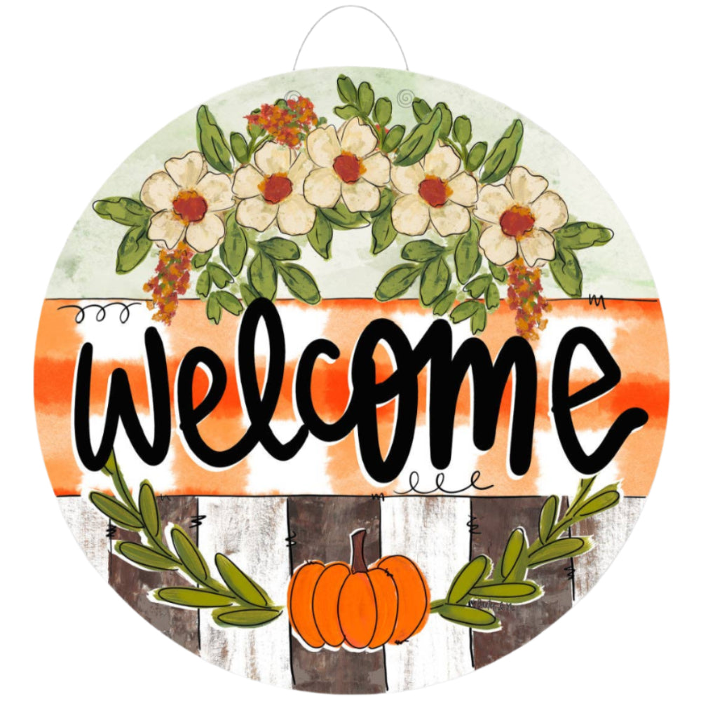 Baxter & Me "Welcome" Pumpkin Door Hanger - 23"