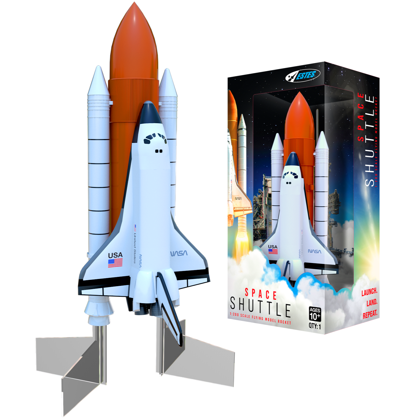 Estes 1:200 Scale Model Space Shuttle (& Launch Accessories)