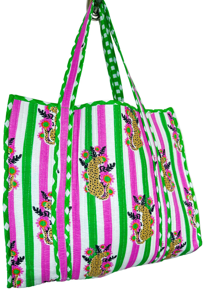 Folklore Couture Quilted Cotton Totes - 17.5" x 17.5"