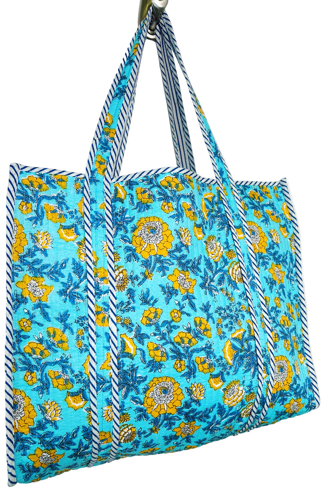 Folklore Couture Quilted Cotton Totes - 17.5" x 17.5"