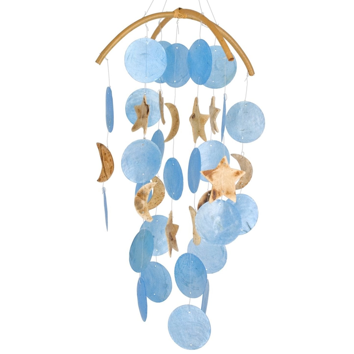 Moons & Stars Capiz Windchime - 19"