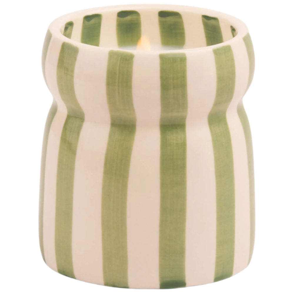 Paddywax Striped Cabana Candle w/ Ceramic Holder - 6.5 oz.