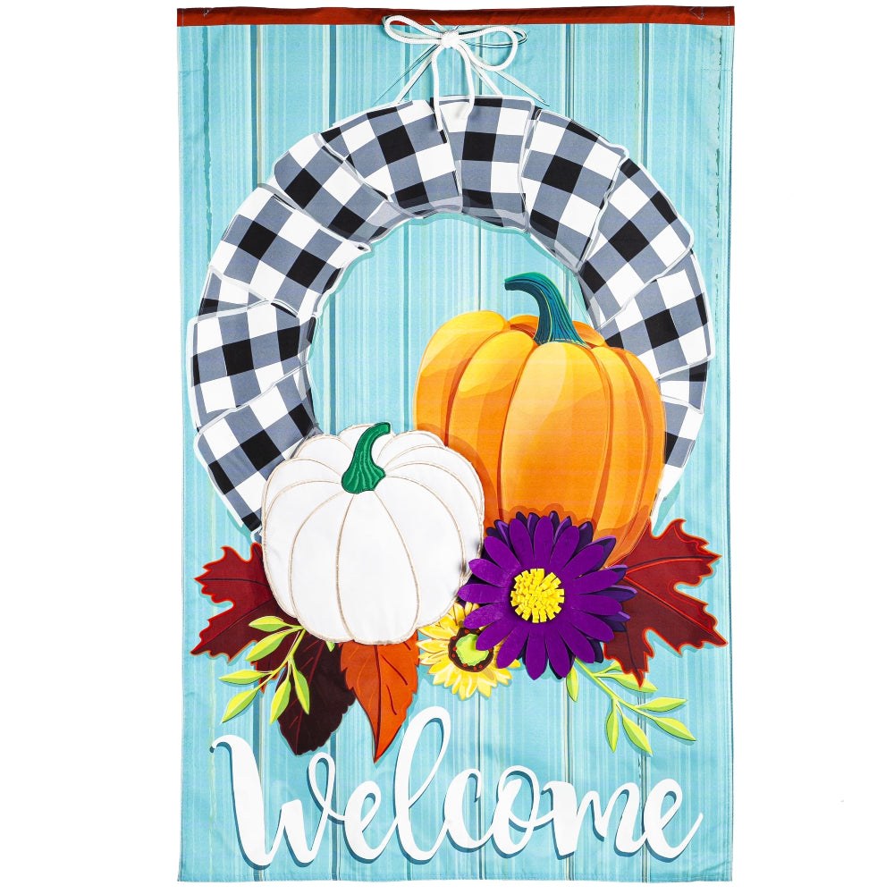 Evergreen "Welcome" Themed House Flags - 28" x 44"