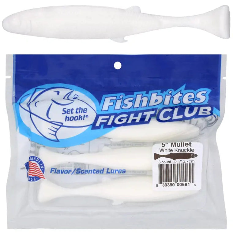 Fishbites Fight Club Mullet Scented/Flavored 5" Lures - 3 pc.