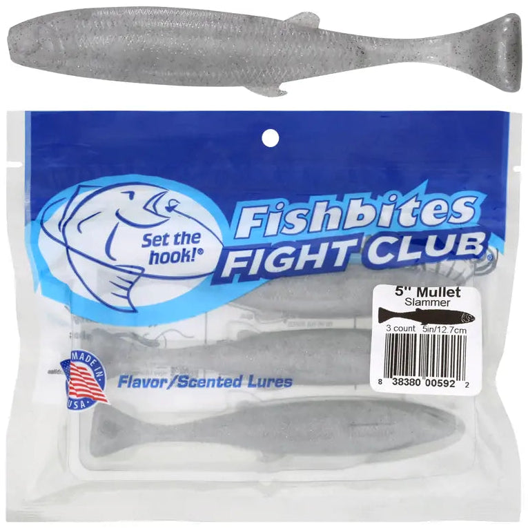 Fishbites Fight Club Mullet Scented/Flavored 5" Lures - 3 pc.