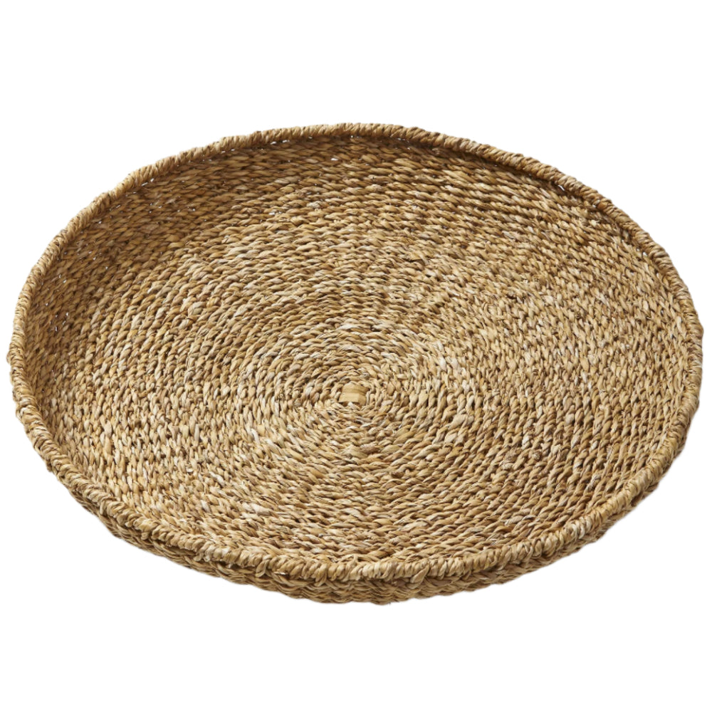 Natural Woven Seagrass Serving Tray - 22"