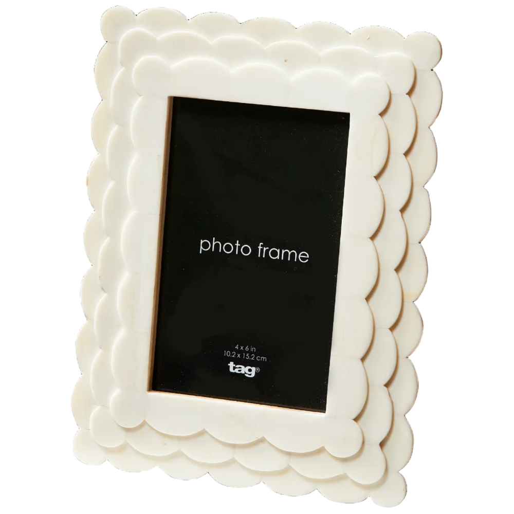 TAG Scalloped White Resin Photo Frames