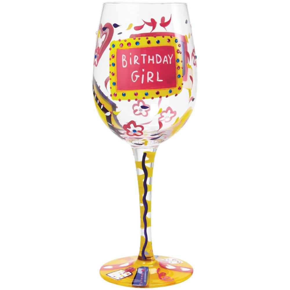 Lolita Hand-Painted Wine Glasses (Birthdays) - 15 oz.