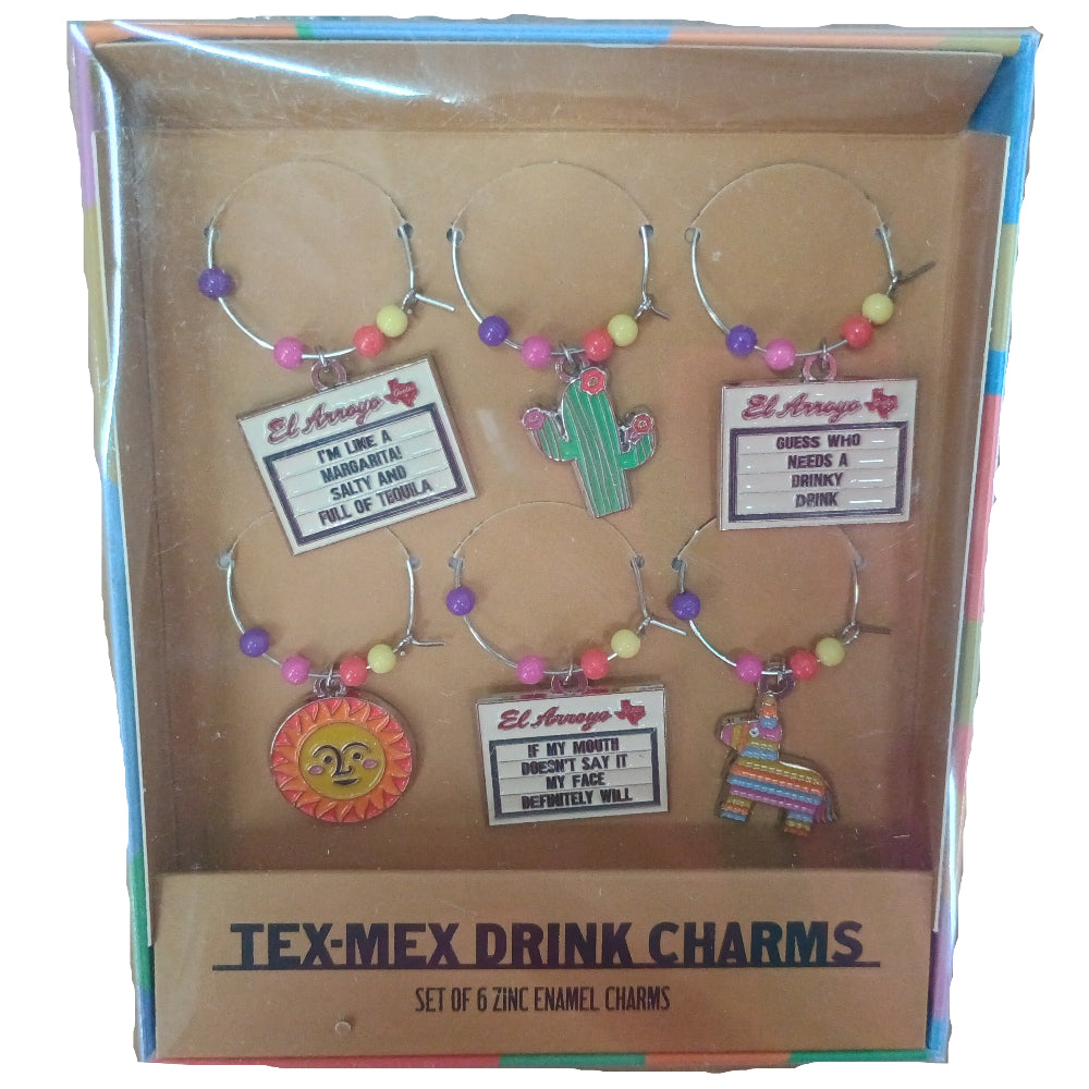 El Arroyo Enameled Tex-Mex Drink Charms - 6 pc.