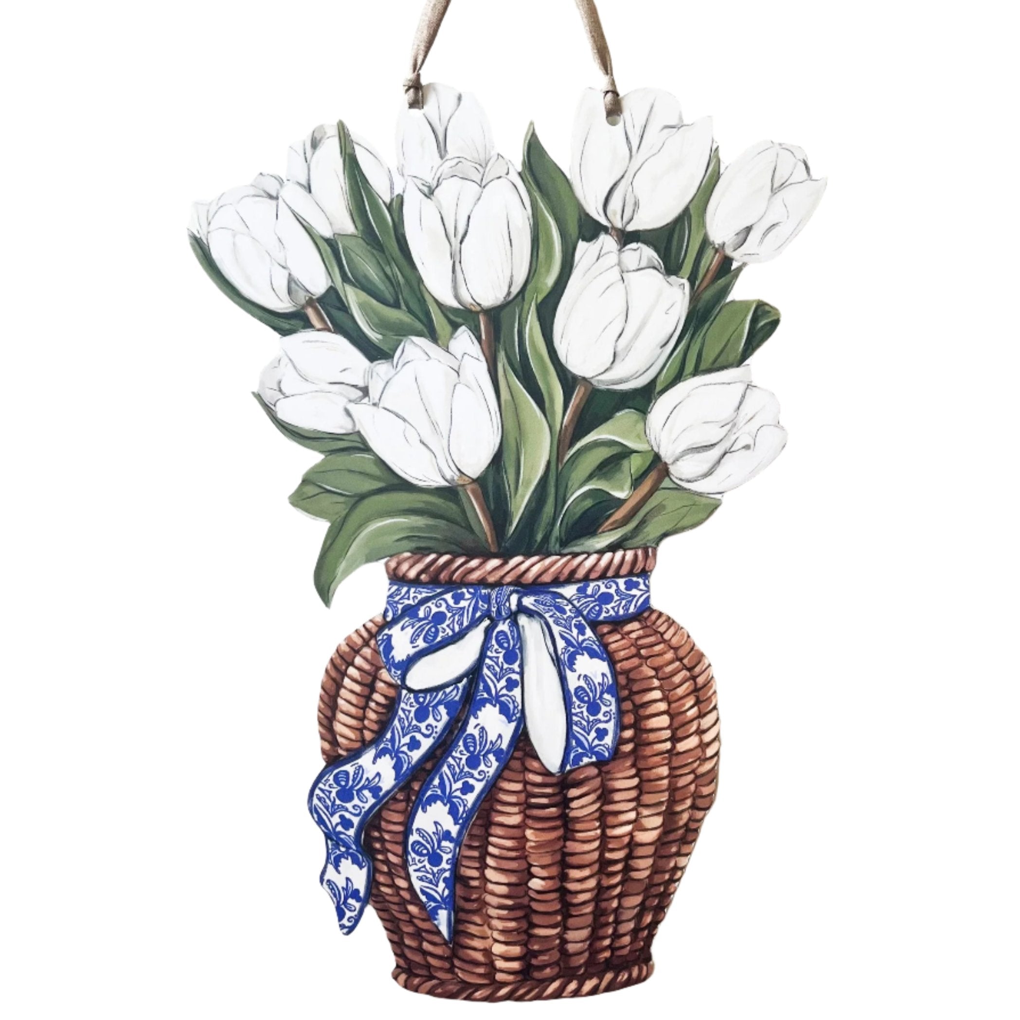 Home Malone White Tulip Vase Door Hanger