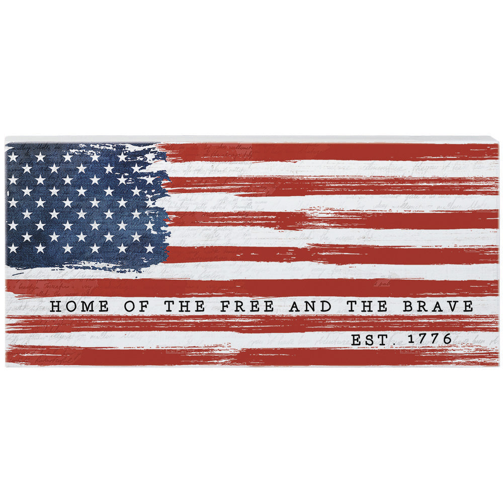 Sincere Surroundings "Home of the Free" Wooden Patriotic Sign - 5.5" x 12"