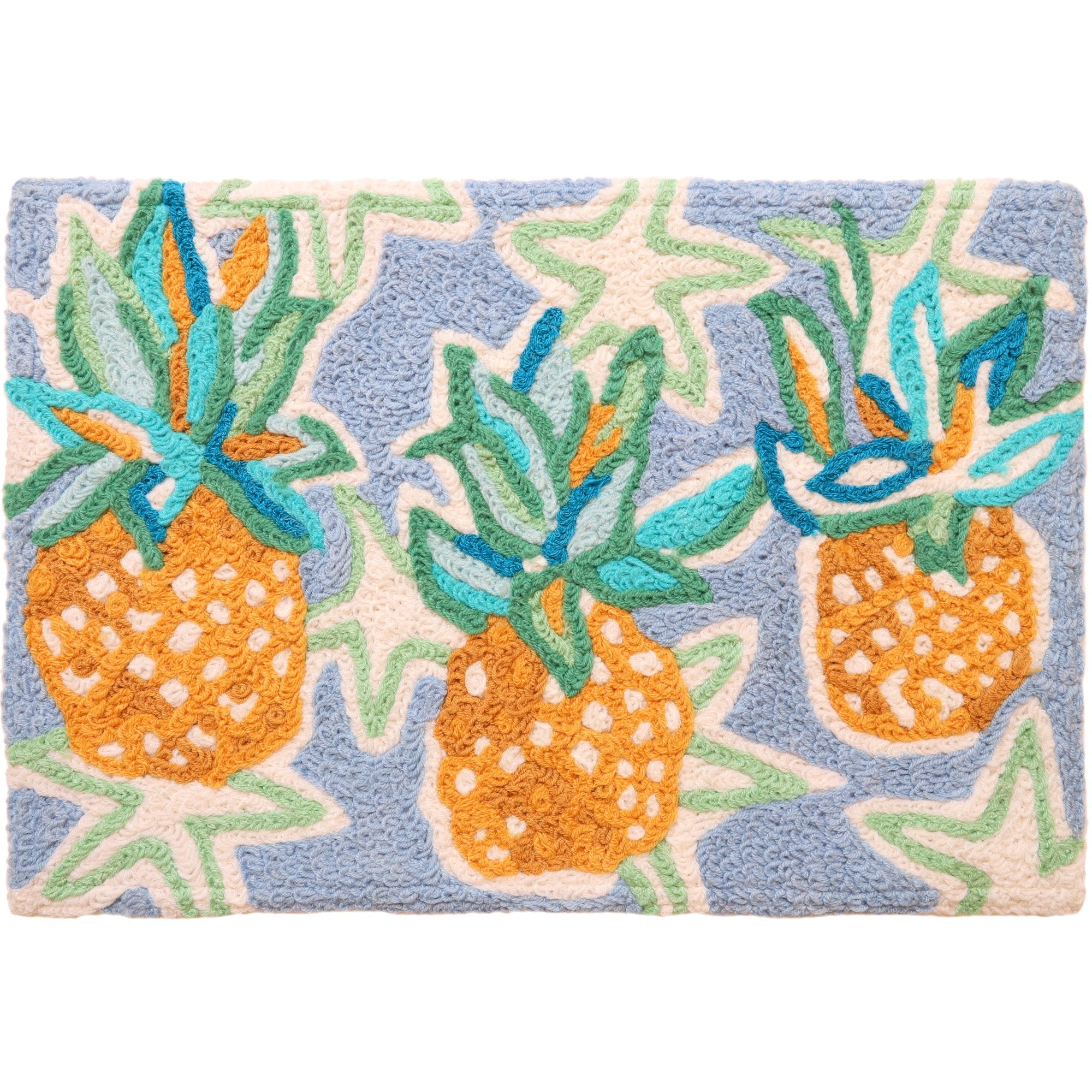 Jellybean Tropical Pineapples & Starfish Rug - 20" x 30"