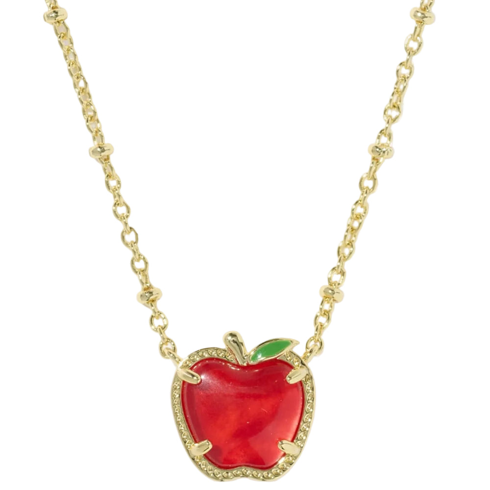 Kendra Scott Red Apple Gold Pendant Necklace