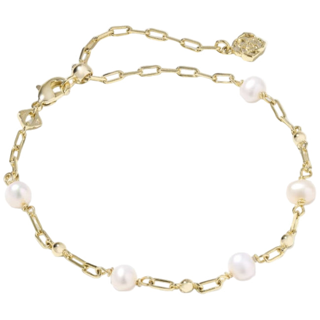 Kendra Scott Ashton Gold Chain & Pearl Bracelet