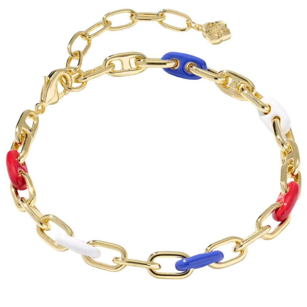 Kendra Scott Bailey Red/White/Blue Chain Bracelet