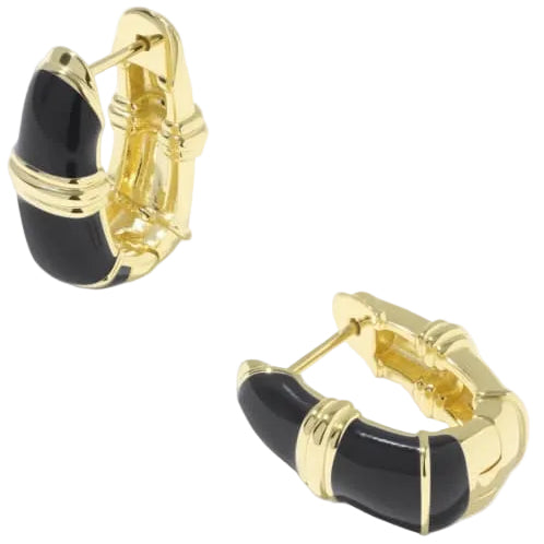 Kendra Scott Courtney Gold Enameled Huggie Earrings