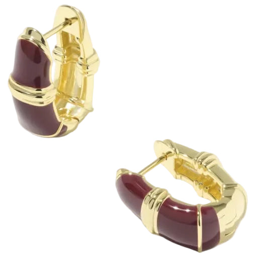 Kendra Scott Courtney Gold Enameled Huggie Earrings