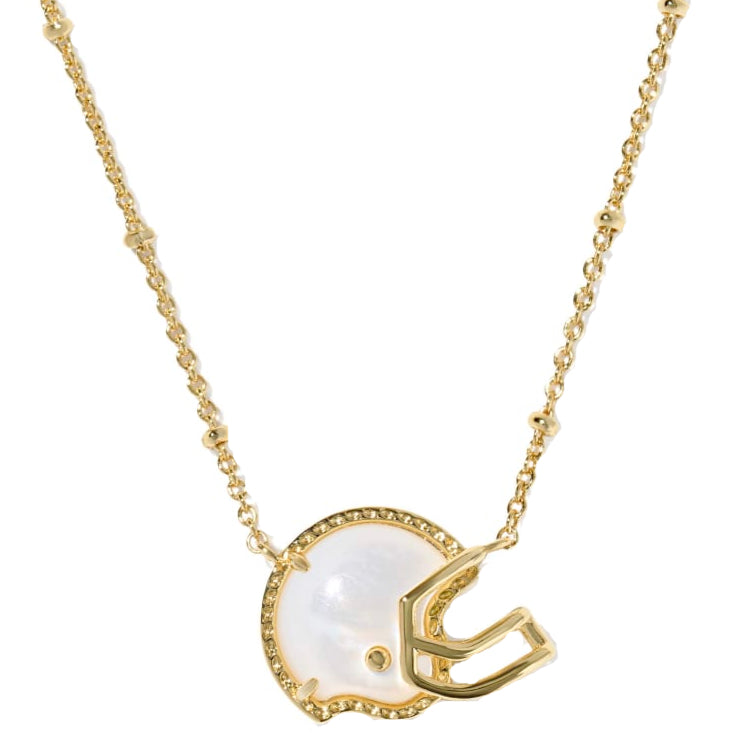 Kendra Scott Gold Ivory Football Helmet Necklace
