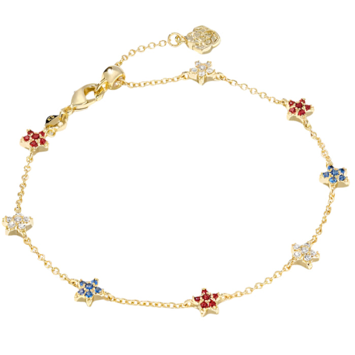 Kendra Scott Sierra Red/White/Blue Crystal Star Chain Bracelet