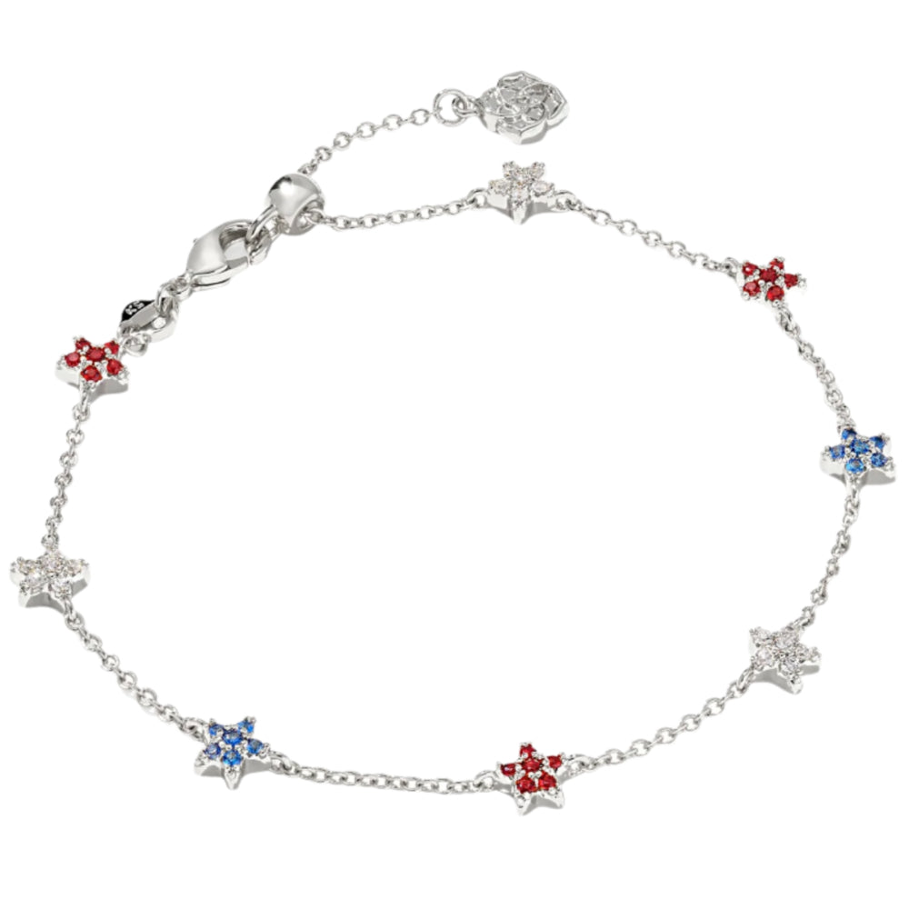 Kendra Scott Sierra Red/White/Blue Crystal Star Chain Bracelet