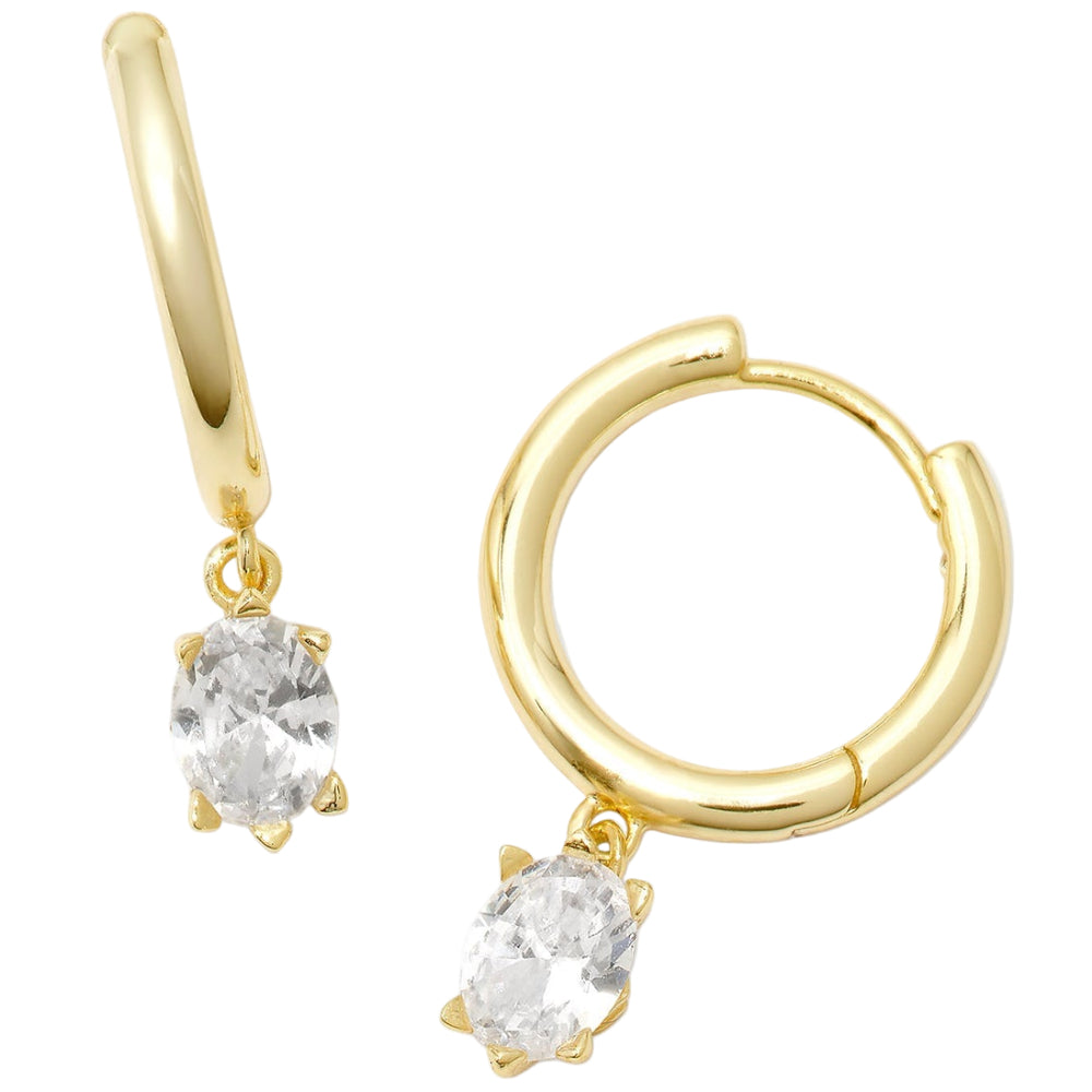 Kendra Scott Cailin Gold Solitaire Huggie Earrings