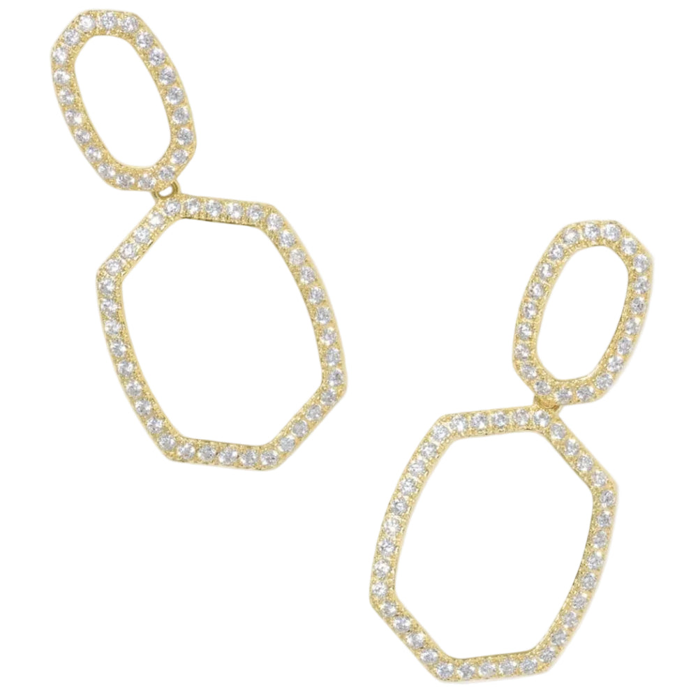Kendra Scott Daphne Gold Pave Open Frame Earrings