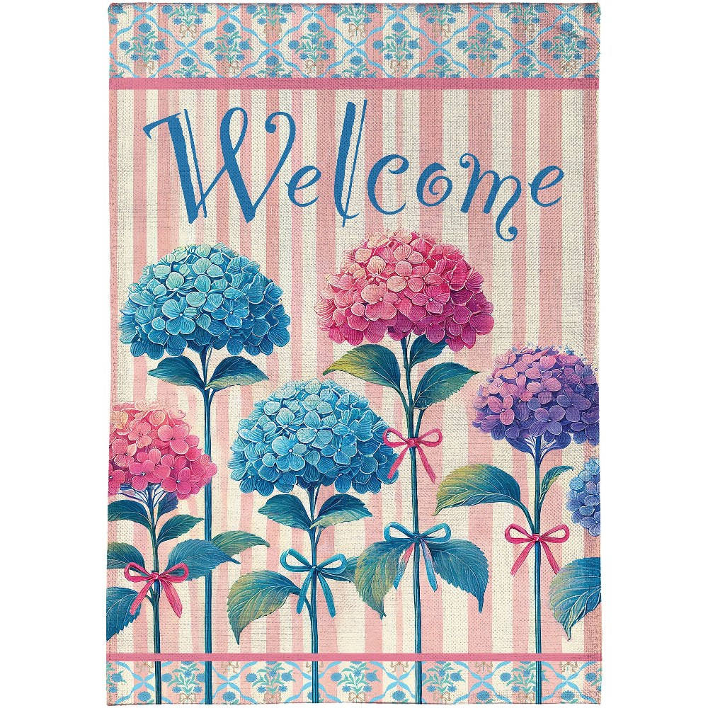 Evergreen "Welcome" Themed House Flags - 28" x 44"