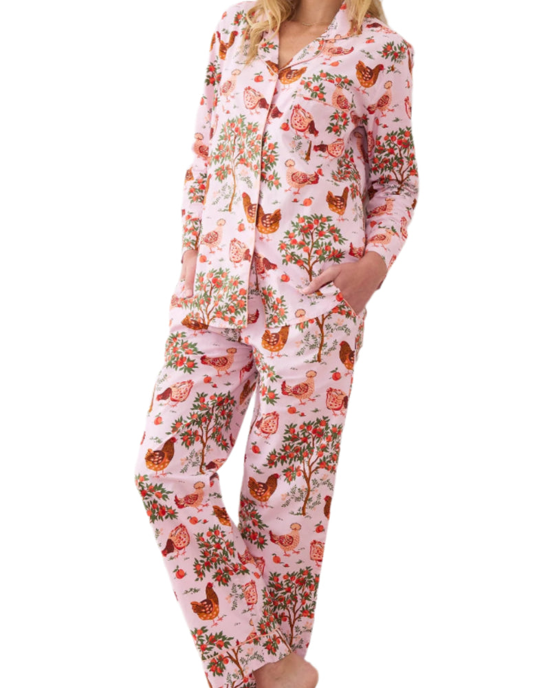 Printfresh Hen House Long Pajama Set