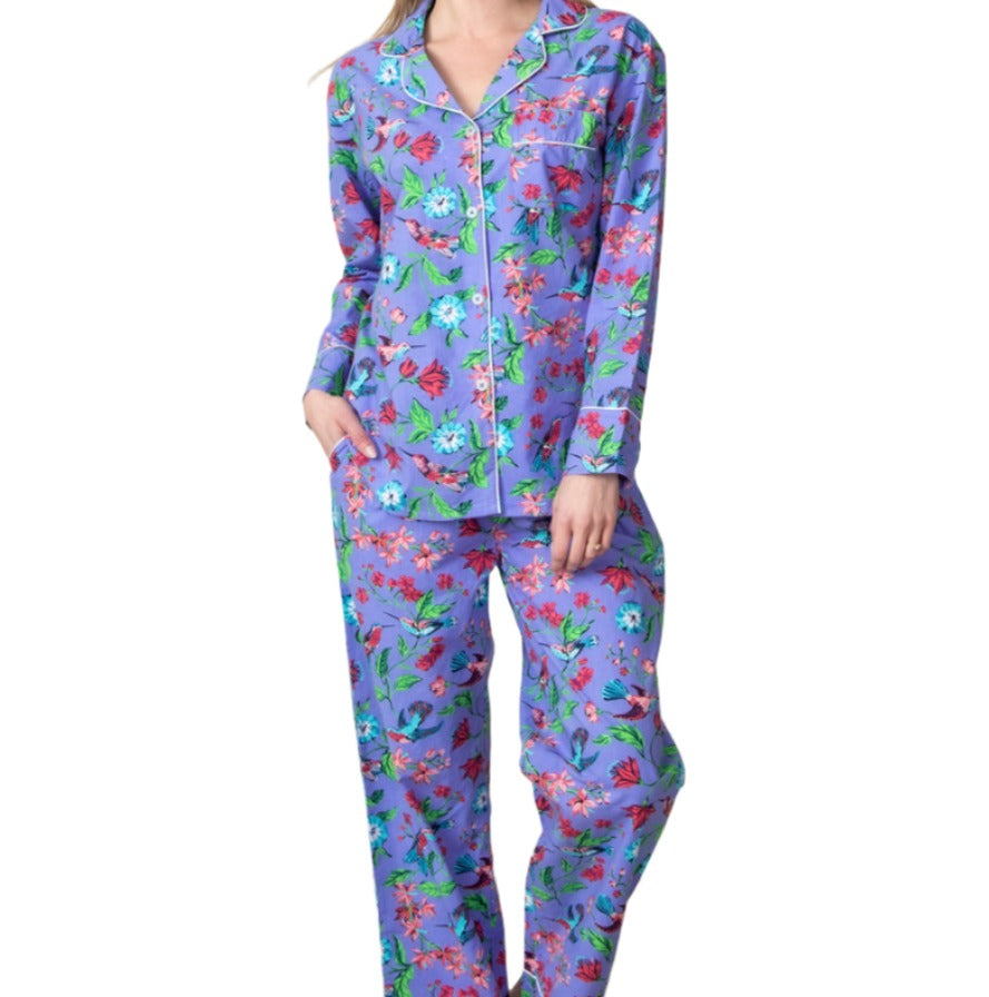 Printfresh Hummingbird Haven Long Pajama Set
