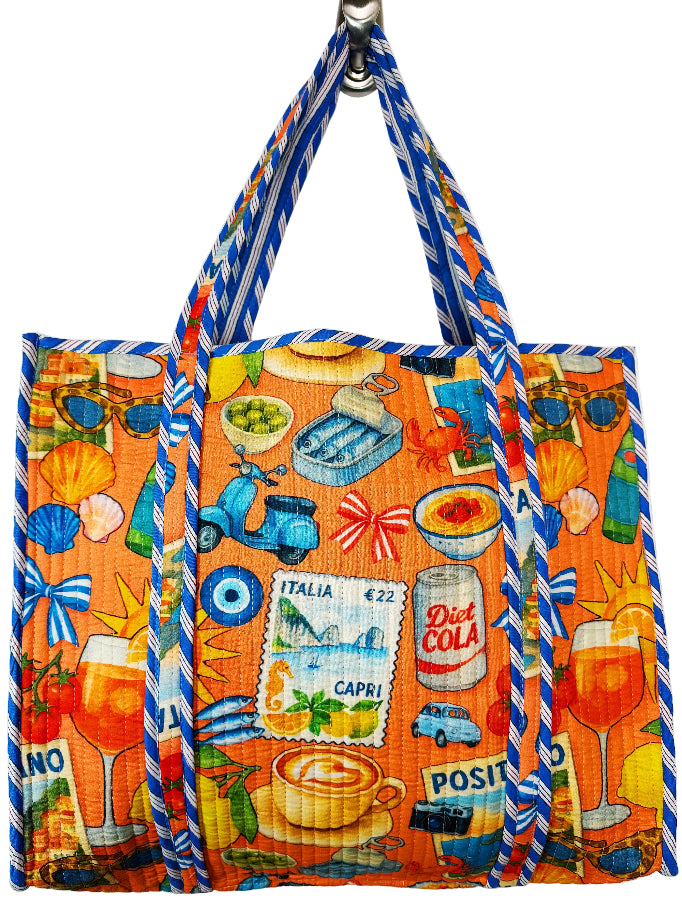 Folklore Couture Quilted Cotton Totes - 17.5" x 17.5"