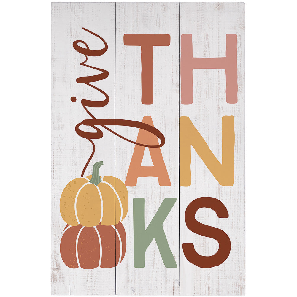 Sincere Surroundings "Give Thanks" Pinewood Sign - 11" x 16"
